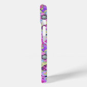 Niedliche Blume und Schmetterlinge auf lila Case-Mate iPhone Hülle (Rückseite / Links)