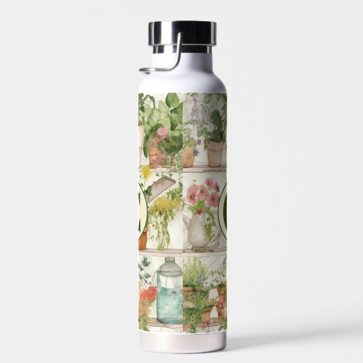 Niedliche Blume Vase Garden Pflanze Aquarellfarben Trinkflasche (Rechts)