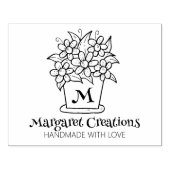 Niedliche Blume Vase Handgefertigt mit Liebe, groß Gummistempel (Prägung)