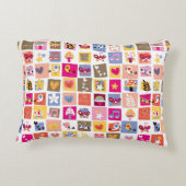 niedliche Blume, Vögel, Herz-Quadrate Dekokissen (Rückseite)