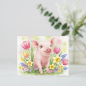 Niedliche Blume von Jungtieren im Wasserbereich Po Postkarte (Stehend Vorderseite)