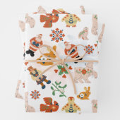 Niedliche Blume Weihnachtsmuster mit dem Weihnacht Geschenkpapier Set (Beispiel)