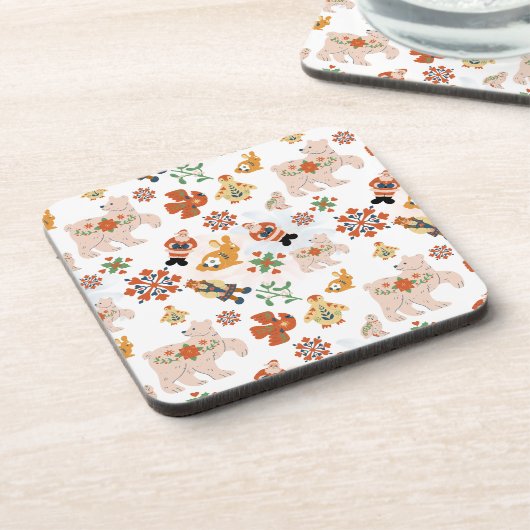 Niedliche Blume Weihnachtsmuster mit dem Weihnacht Getränkeuntersetzer (Linke Seite)