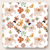 Niedliche Blume Weihnachtsmuster mit dem Weihnacht Getränkeuntersetzer (Vorderseite)
