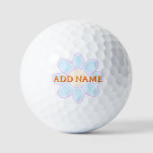 Niedliche Blume Zeichnend benutzerdefinierter Text Golfball (Vorderseite)