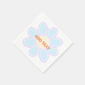 Niedliche Blume Zeichnend benutzerdefinierter Text Serviette (Ecke)