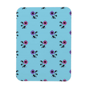 Niedliche Blume zum blauen Hintergrund Magnet