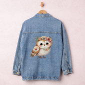 Niedliche Blumen-Eule mit Schleife Jeansjacke (Hangar)