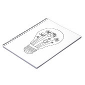 Niedliche Blumen in der Glühlampe-Linie Entwurf Notizblock (Linke Seite)