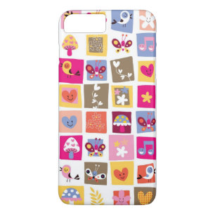 niedliche Blumen, Vögel, Herzen quadriert Muster Case-Mate iPhone Hülle