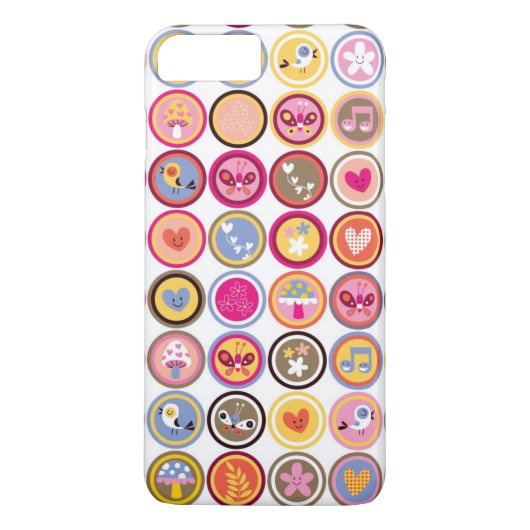 niedliche Blumen, Vögel, Herzmuster Case-Mate iPhone Hülle (Rückseite)