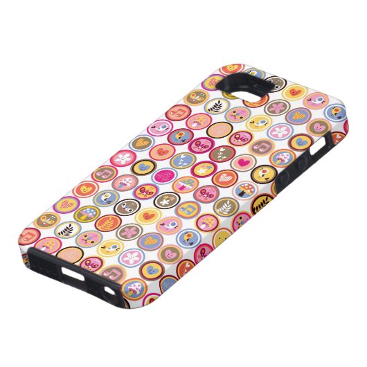 niedliche Blumen, Vögel, Herzmuster Case-Mate iPhone Hülle (unten)