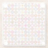 niedliche Blumen, Vögel, Herzmuster Glasuntersetzer (Rückseite)