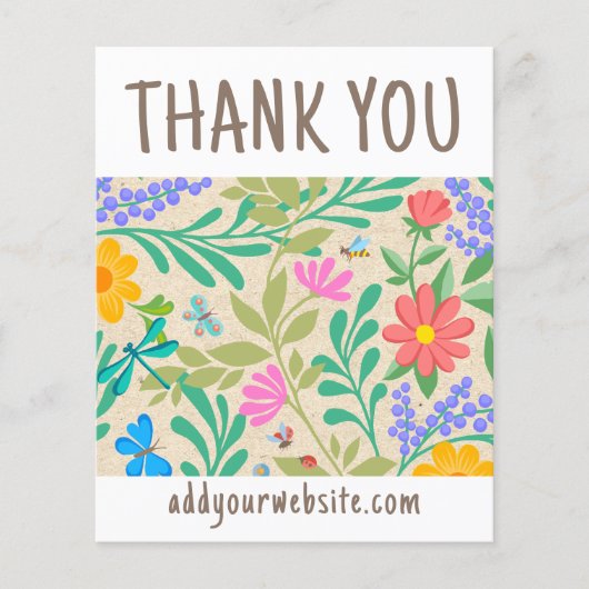 Niedliche Blumenart Vielen Dank für Ihren Einkauf (Vorderseite)