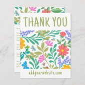 Niedliche Blumenart Vielen Dank für Ihren Einkauf Begleitkarte (Vorne/Hinten)