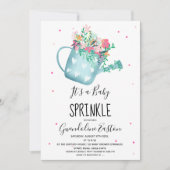 Niedliche Blumenbewässerung kann rosa Babysprinkdu Einladung (Vorderseite)