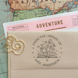 Niedliche Blumenbibliothek Blumenzucht Lehrer Permastempel