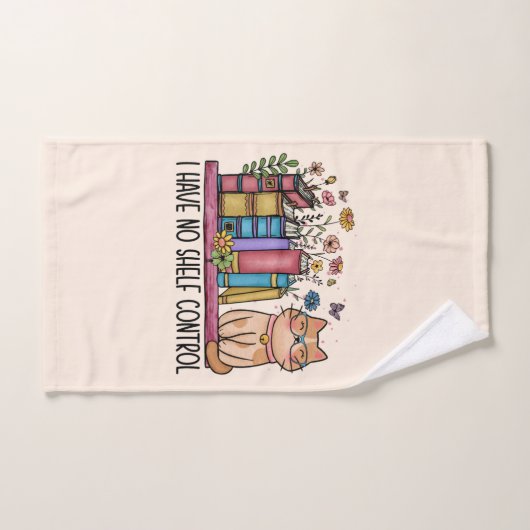 Niedliche Blumenbücher und Katzen Badhandtuch Set (Handtuch)