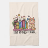 Niedliche Blumenbücher und Katzen Geschirrtuch (Vertikal)