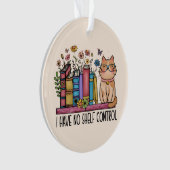 Niedliche Blumenbücher und Katzen Ornament (Vorderseite)