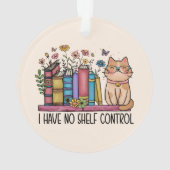 Niedliche Blumenbücher und Katzen Ornament (Rückseite)