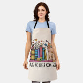 Niedliche Blumenbücher und Katzen Schürze (Getragen)