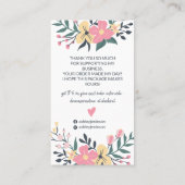 Niedliche Blumenbunch-Illustration Visitenkarte (Rückseite)