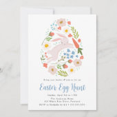 Niedliche Blumenbunny Ostereier Hunt Einladung (Vorderseite)
