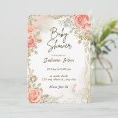 Niedliche Blumendusche Einladung (Stehend Vorderseite)