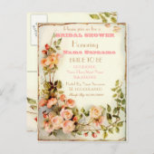 niedliche Blumendusche Einladungspostkarte (Vorne/Hinten)