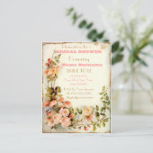 niedliche Blumendusche Einladungspostkarte (Stehend Vorderseite)