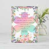 Niedliche Blumendusche im Sommer Gefälle Babydusch Einladung (Stehend Vorderseite)