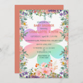 Niedliche Blumendusche im Sommer Gefälle Babydusch Einladung (Vorne/Hinten)