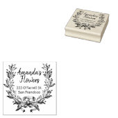 Niedliche Blumenerklärung und Geschäftsadresse Gummistempel (Stempel)