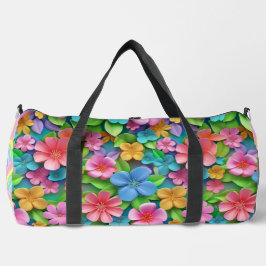 Niedliche Blumenfantasy & Rainbow Whimsy Dualdesig Duffle Bag