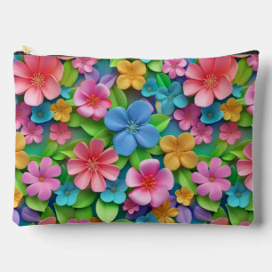 Niedliche Blumenfantasy & Rainbow Whimsy Dualdesig Zubehörtasche