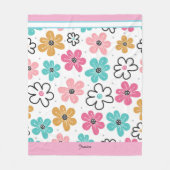 Niedliche Blumenfarben Fleecedecke (Vorderseite)