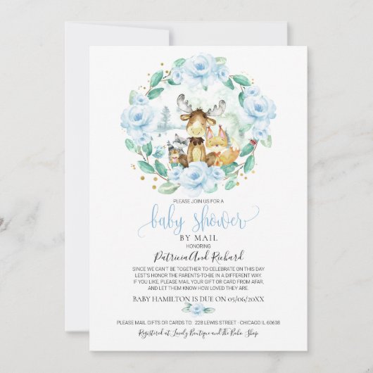 Niedliche Blumengarten Kinderdusche per Post Einladung (Vorderseite)