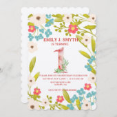 Niedliche Blumengeburt-Party für Kinder Einladung (Vorne/Hinten)