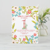 Niedliche Blumengeburt-Party für Kinder Einladung (Stehend Vorderseite)