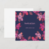 niedliche, blumengeschmückte Einladung nach Maß (Vorne/Hinten)