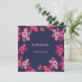 niedliche, blumengeschmückte Einladung nach Maß (Stehend Vorderseite)