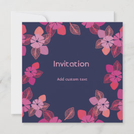 niedliche, blumengeschmückte Einladung nach Maß