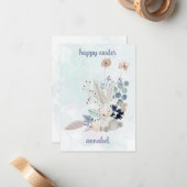 niedliche blumengeschmückte Vintage Osterfeier Mitteilungskarte (Vorderseite/Rückseite Beispiel)