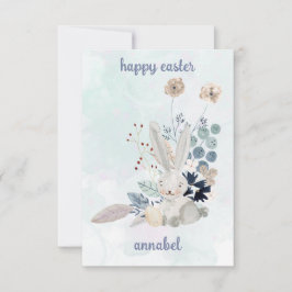 niedliche blumengeschmückte Vintage Osterfeier Mitteilungskarte