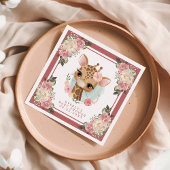 Niedliche Blumengiraffe Wasserfarbe Girl Kinderdus Serviette