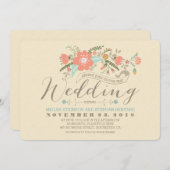 Niedliche Blumenhochzeit Einladung (Vorne/Hinten)