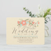 Niedliche Blumenhochzeit Einladung (Stehend Vorderseite)