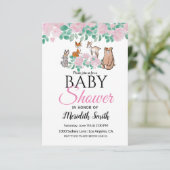 Niedliche Blumenhühner | Babydusche Einladung (Stehend Vorderseite)