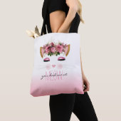Niedliche Blumenkatze Rosa Ombre Tasche (Von Nahem)